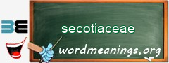 WordMeaning blackboard for secotiaceae